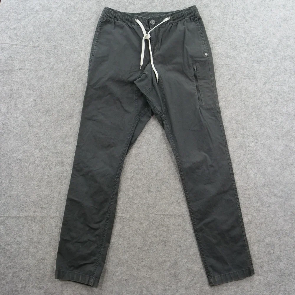 Vuori Pants Mens Small Gray Ripstop Climber Drawstring Tapered Elastic Waist